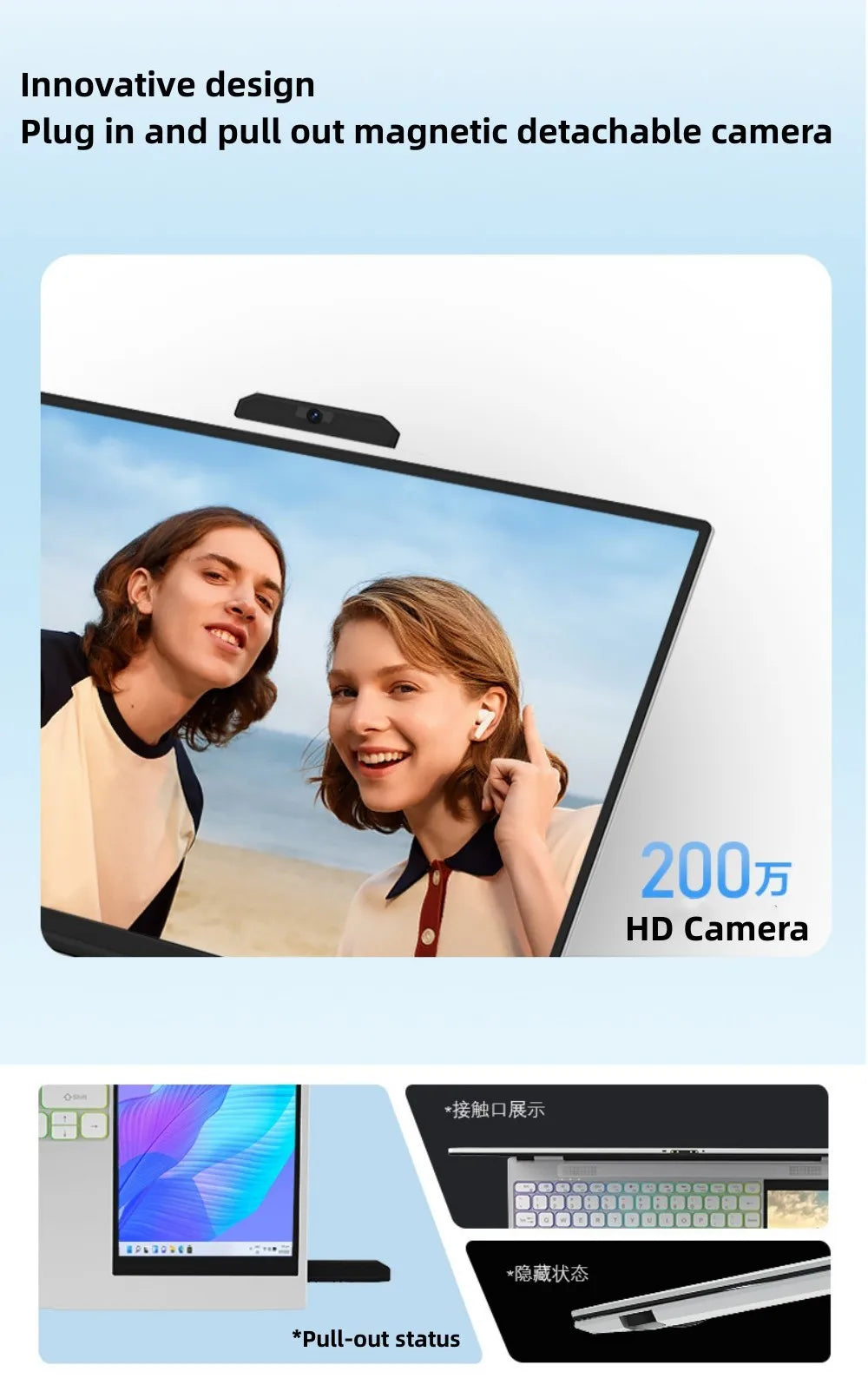 New Arrivals 12th Generation Intel N100 Dual Screen Laptop Gaming Laptop 15.6inch 2K LCD+7inch IPS Touch Screen PC Portable