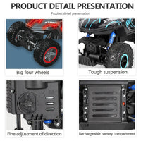 1:16 RC Car  2.4G Four Wheel Drive High-Speed Remote Control Drift Racing Car With LED Lights 4WD RC Car Model Toys for Boys Kid
