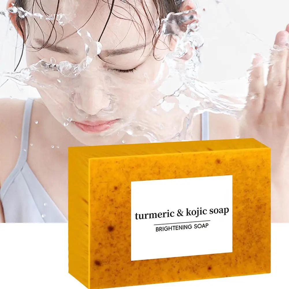 100g Turmeric Hand Made Soap, Lemon Kojic Acid Soap, Shower and Facial Soap  Deep Cleaning For Face Body Skin Care