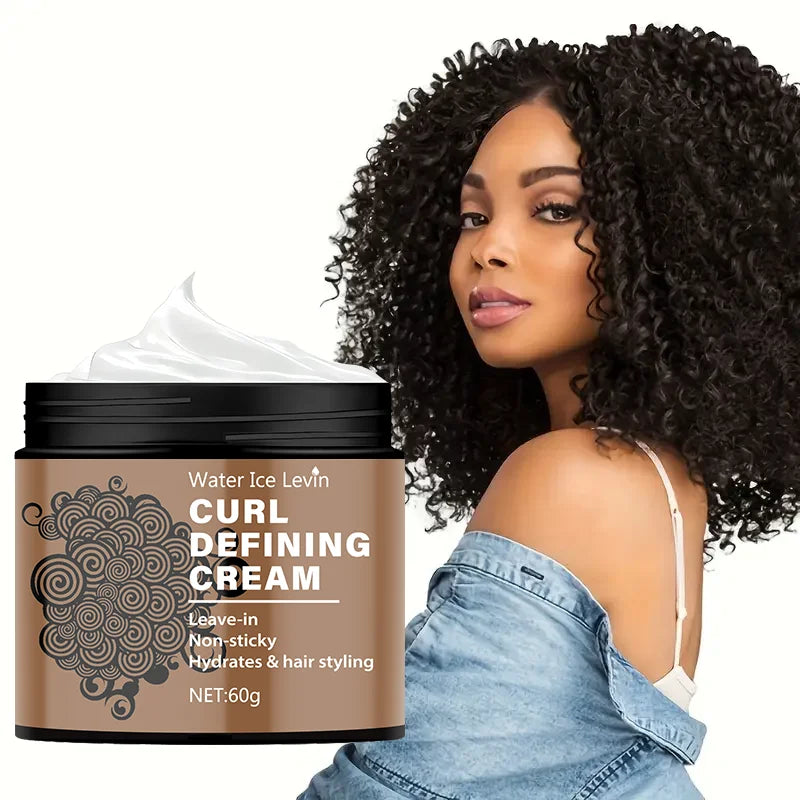60g Curly Hair Styling Cream - Moisturizing Hair Styling Cream Suitable for Normal Hair, Men and Women, Easy to Use and Carry with Plant Formula