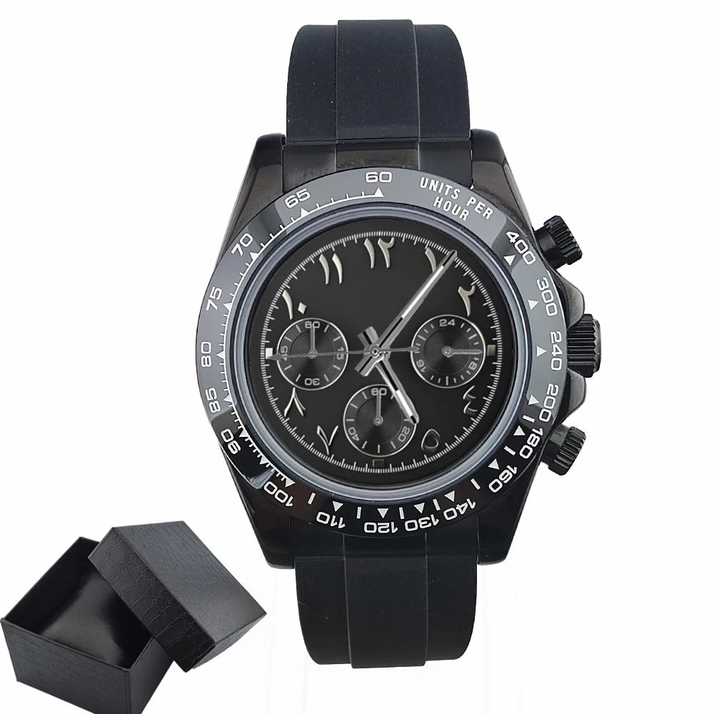 39.3mm VK63 Men's watch Arabian Dial customized Men's watch Luxury Quartz watch man VK63 Sport Chronograph Sapphire Glass watch