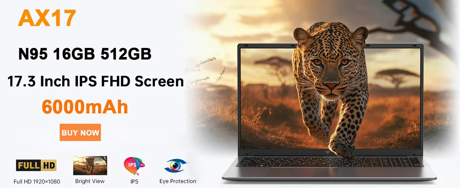 KAMRUI Laptop Computer 18.5" FHD 8000mAh Intel N150 Quad-Core Windows 11 PRO 16GB DDR4 RAM 512GB M.2 SSD WiFi5 Desktop Notebook