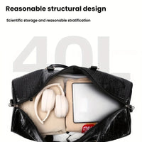 Large Capacity Retro Crocodile-Textured Duffel Bag with Adjustable Shoulder Strap, Stylish Gym,  Weekender & Overnight Bag