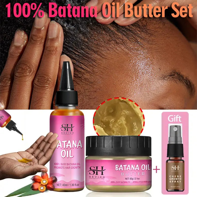100% Pure Batana Oil From Honduras Natural Batana Butter For Hair Growth Alopecia Areata Hair Loss Treatment For Men & Women