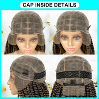16" Full Lace Twisted Braided Wigs for Black Women Synthetic HD Lace Front Braids Wigs with Baby Hair Natural Lace Braiding Wigs
