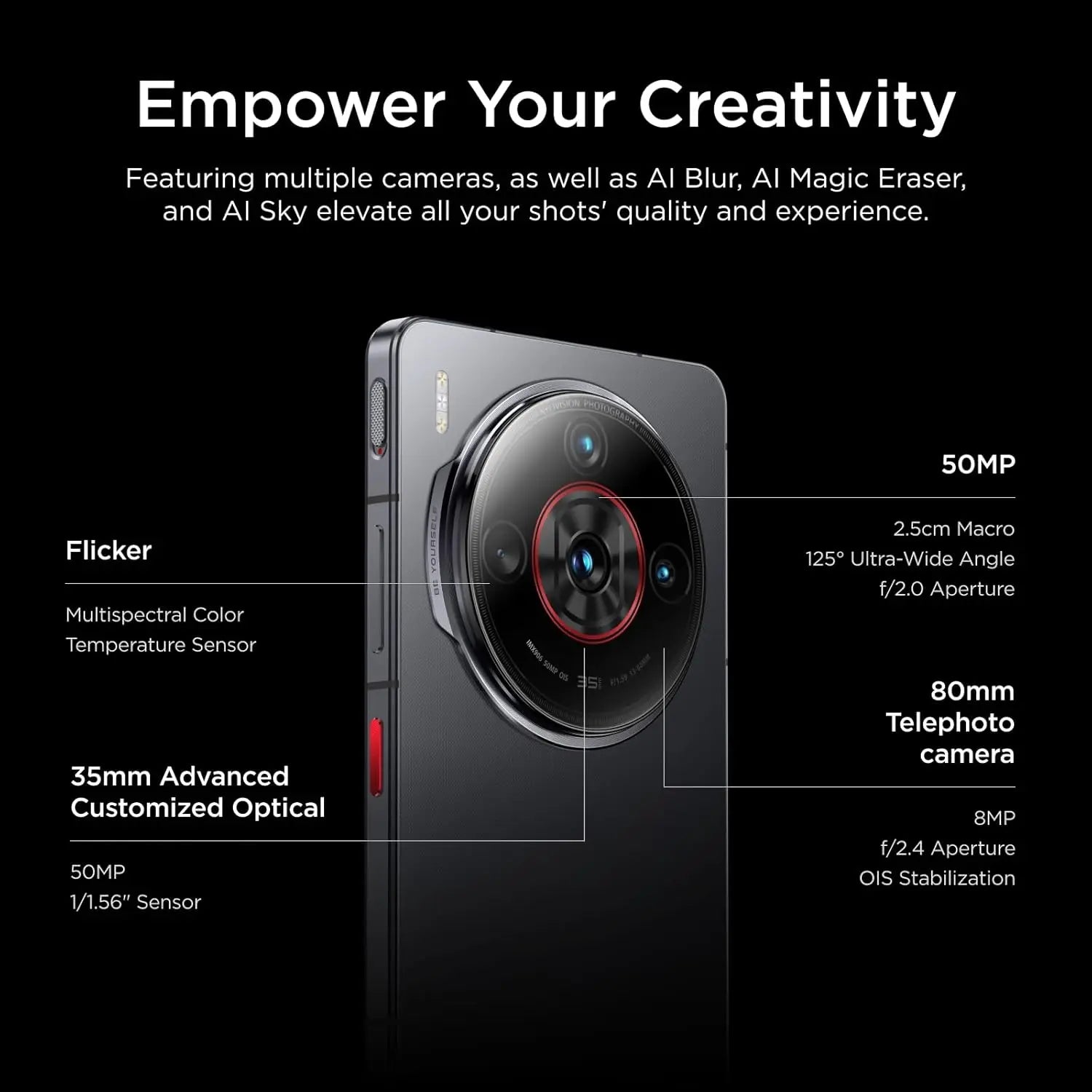 Nubia Z60S Pro Global Version 5G Android Cellphone Snapdragon 8 Gen 2 50MP Triple Camera 120Hz 6.78" AMOLED Screen NFC 5100mAh