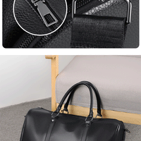 Retro New Short Trip Bag Large Capacity Sports Motorcycle Training Pu Waterproof Leisure Fitness Bag