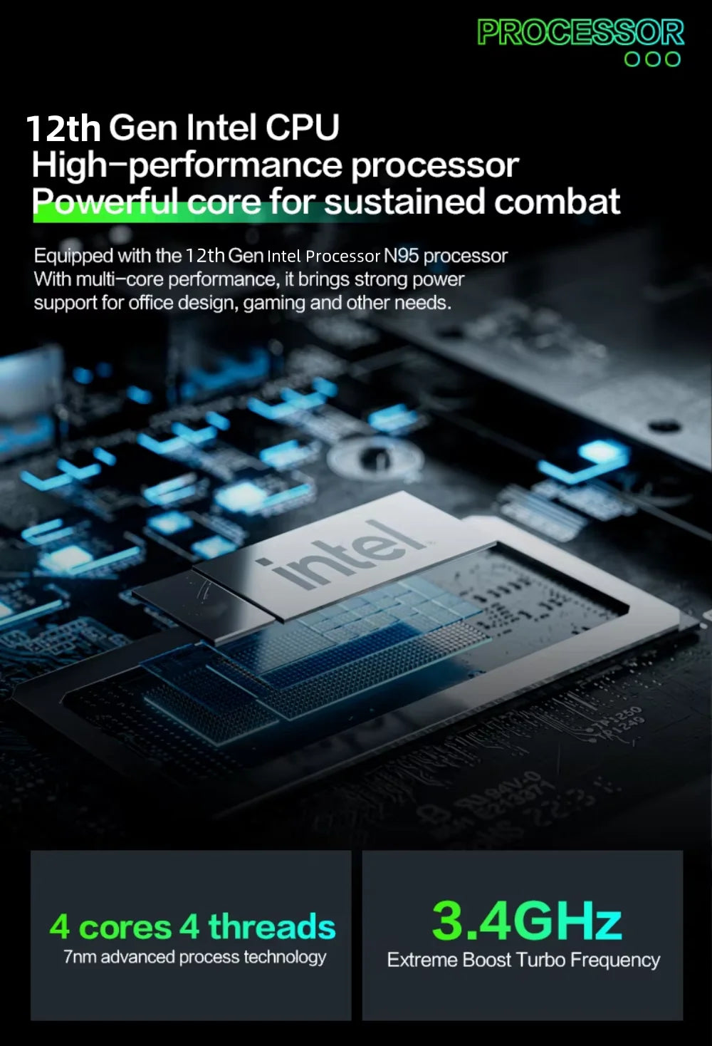 7 Inch Mini Laptop Intel N95 Notebook Touch Screen Portable Netbook Windows 11 Mini PC Micro Computer Bluetooth 4.2 16GB 1TB