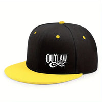 Unisex OUTLAW Printed Adjustable Baseball Cap  Men's and Women's Flat-brimmed Cap, Urban Street Style, Outdoor Activity Cap