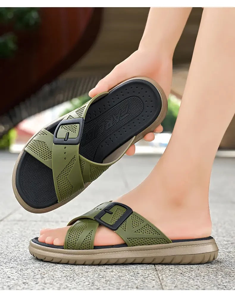 Breathable Summer Flip Flops Men Lightweight Quick Drying Slippers Comfortable Indoor and Outdoor Slides Waterproof Beach Shoes