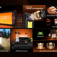 【NEW】OUKITEL WP53 PRO Rugged Phone, 24GB+256GB 11000mAh Android 15 6.52" NFC 50MP Cell Phone