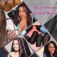 70g/ball Brazilian Wool Hair Yarn for Braiding Synthetic Artificial Senegalese Twisting Wig Hair Attachment Knitting Salon