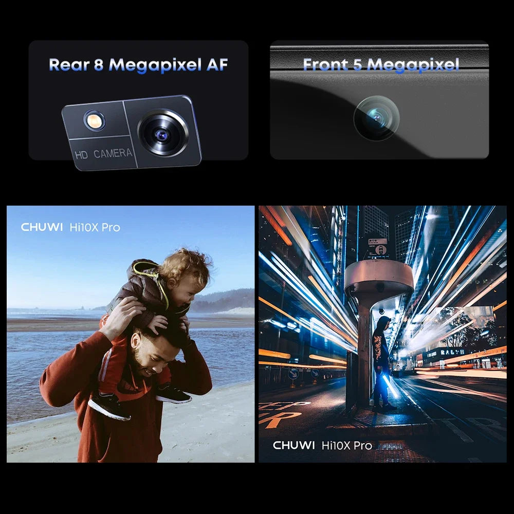 CHUWI Hi10X Pro Tablet 4G LTE Android 13 Widevine L1 10.1" IPS Core Unisoc T606 4GB RAM 128GB ROM Tablets 2.4G/5G Wifi 7000Mah