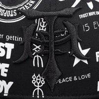 2025 Personalized New Dagger Graffiti Street Pop Hip Hop Hat Outdoor Sports Sunshade Hat Daily Commuter Flat Edge Baseball Hat