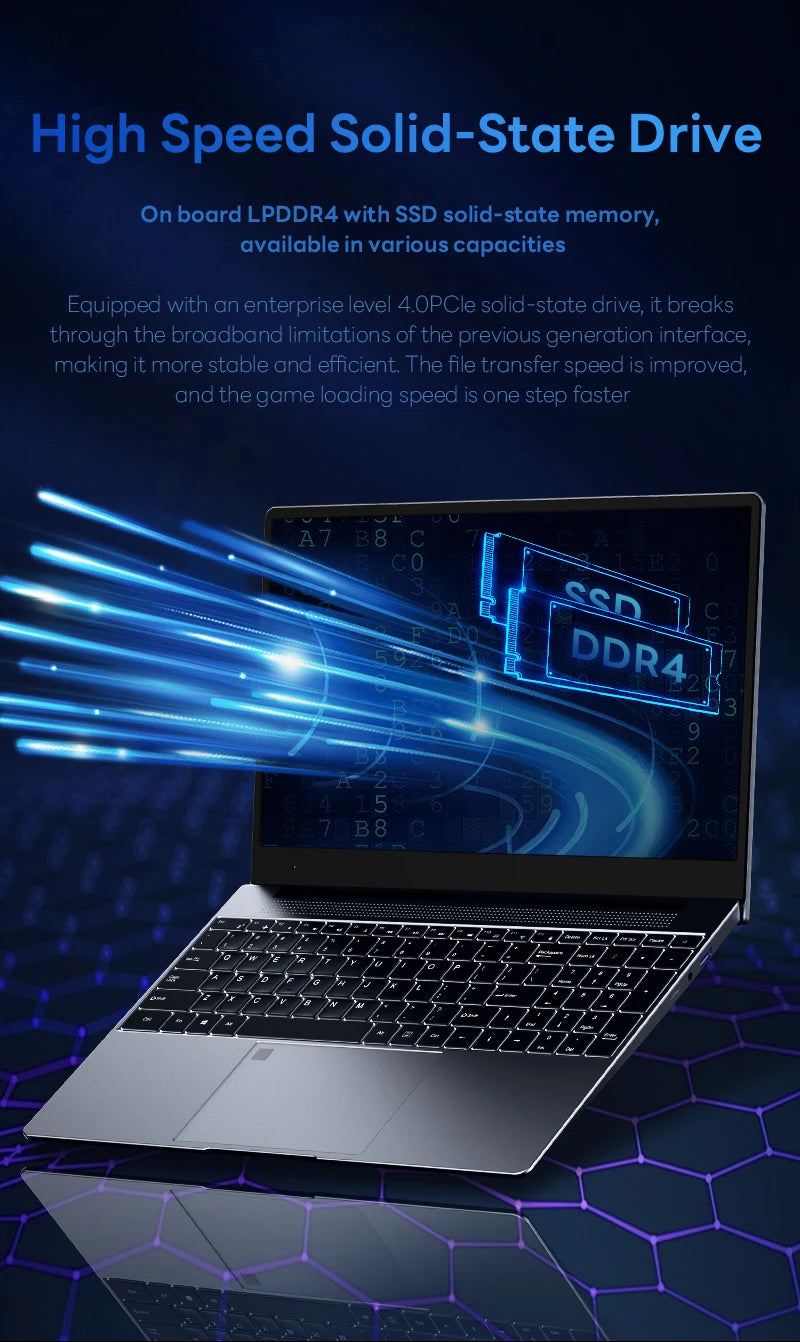 BYONE 15.6 Inch Celeron N5095 Laptop 8GB DDR4 RAM 256GB 512GB SSD Windows 11 IPS Business Ultrathin Portable Notebook Computer