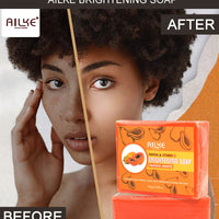AILKE Skin Whitening Handmade Soap -Organic Papaya Soap For Black Spots, Clean Stains, Improves Dull Skin, Face & Body & Hands