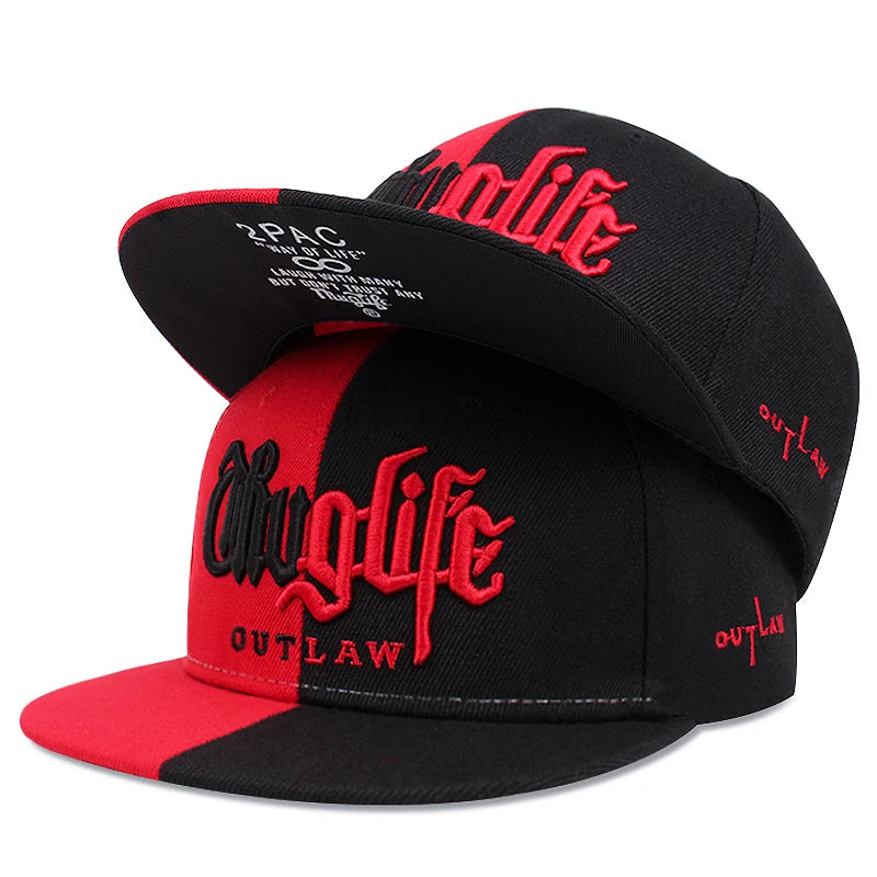 2023 Fashion Fastball CAP Thuglife Embroidery Hiphop Baseball Cap Snapback Hat Adult Outdoor Casual Sun Casual Bone Dropshipping