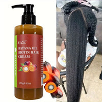 GZE Batana Oil Biotin Hair Cream Strong Hair Anti-Breakage Repair Split Ends Silky For Dry Hair