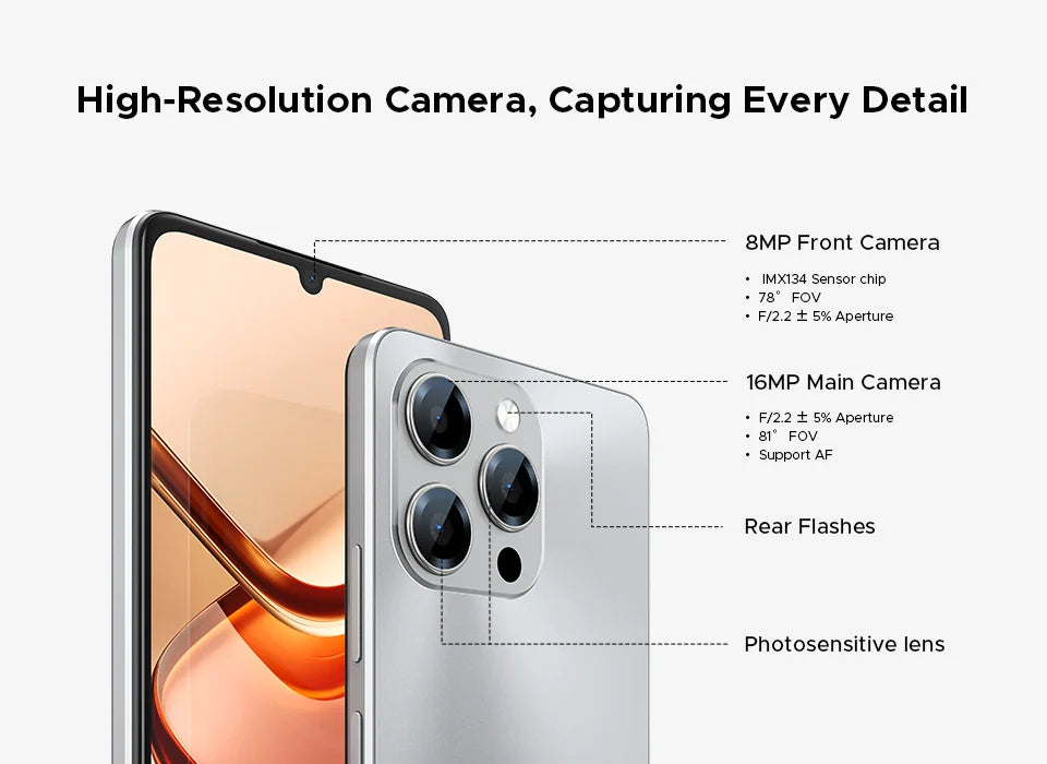 【Brand+】Global Version DOOGEE Note 58 8GB RAM 128GB ROM 6.75" HD+ 90Hz IPS Screen 6250mAh Large battery NFC Android 15