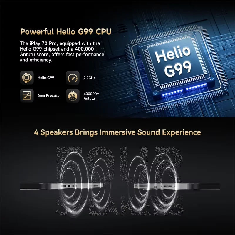 ALLDOCUBE iPlay 70 Pro Tablets 10.95 inch 2.5K 60Hz Display Helio G99 Octa 6GB+10GB RAM 256GB ROM Tablet PC 4G LET WiFi 7000mAh