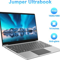 14 Inch Laptop PC 12GB LPDDR4 RAM 256GB SSD ROM 1080p FHD IPS Screen Windows 11 Computer with Celeron 4-Core Processor WIFI