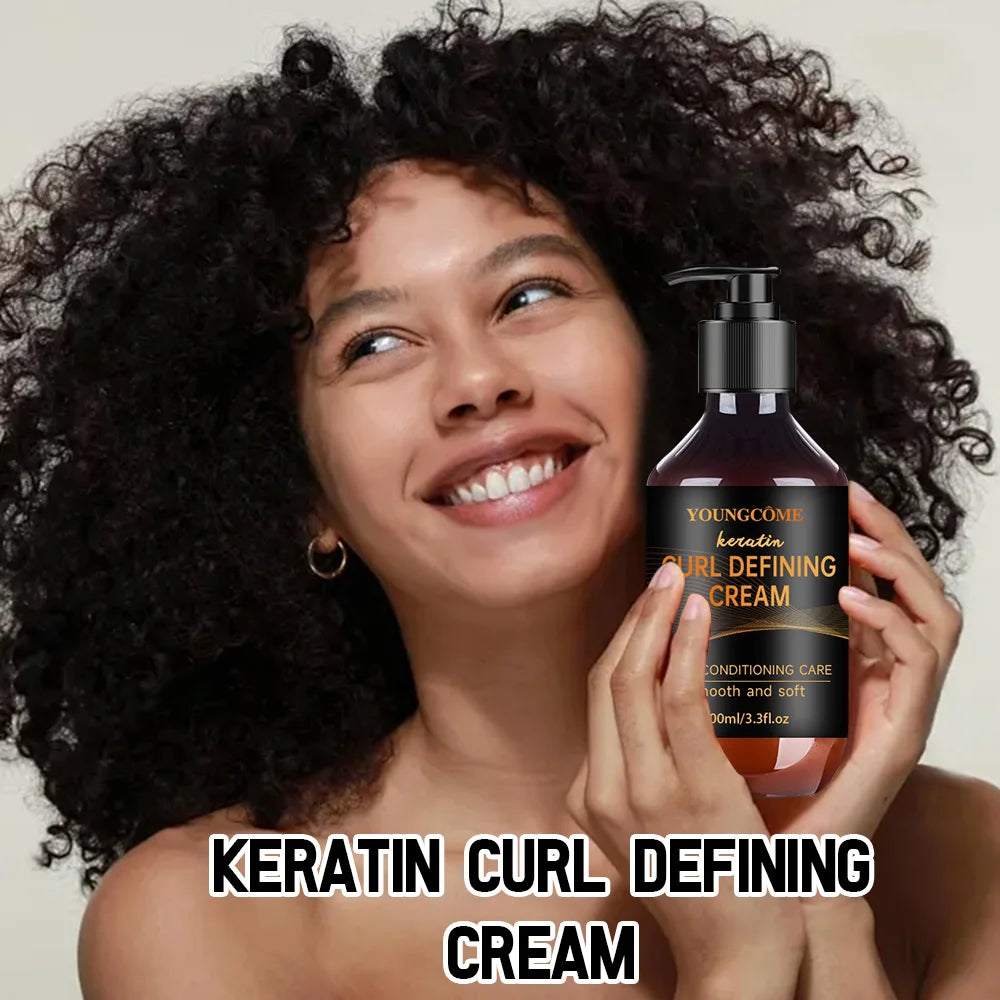 Keratin Curl Defining Cream 5 Seconds Repair Hair Soft Smooth Shiny Deep Moisturize Conditioner for Dry Damaged Hair All Hair