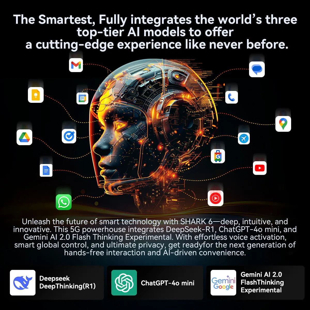 Blackview SHARK 6 AI Smartphone Android 15 Unisoc T8100 5G Mobile Phone 6.88'' Display 120Hz,  8+16GB RAM,128GB+2TB ROM, 5000mAh