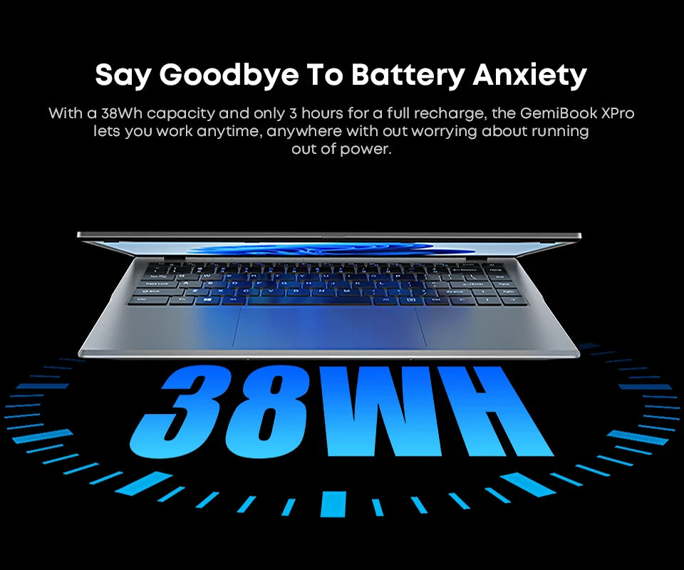 CHUWI 14.1-inch GemiBook XPro Laptop Intel N100/N150 Graphics 600 GPU Screen 8GB RAM 256GB SSD With Cooling Fan Windows 11