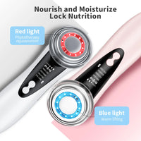 7 in 1 EMS Facial Massager with LED Light Vibration Hot Compress Skin Care Face Beauty Instrument Lifting Device Skincare