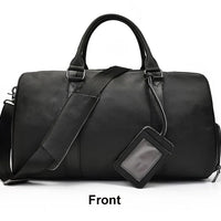 Luxury Genuine Leather Men Women Travel Bag Cow Leather Carry On Luggage Bag Travel Shoulder Bag Male Female Weekend Duffle Bag