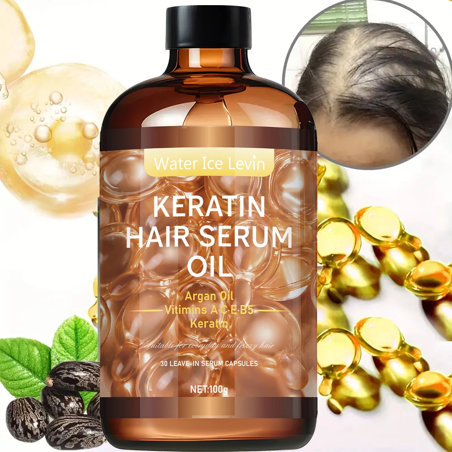 Hair Care Essential Oil, Repairs Hair Roots and Fills Cuticles and Pores, Deeply Nourishes and Locks in Moisture, Moisturizes Dry Hair