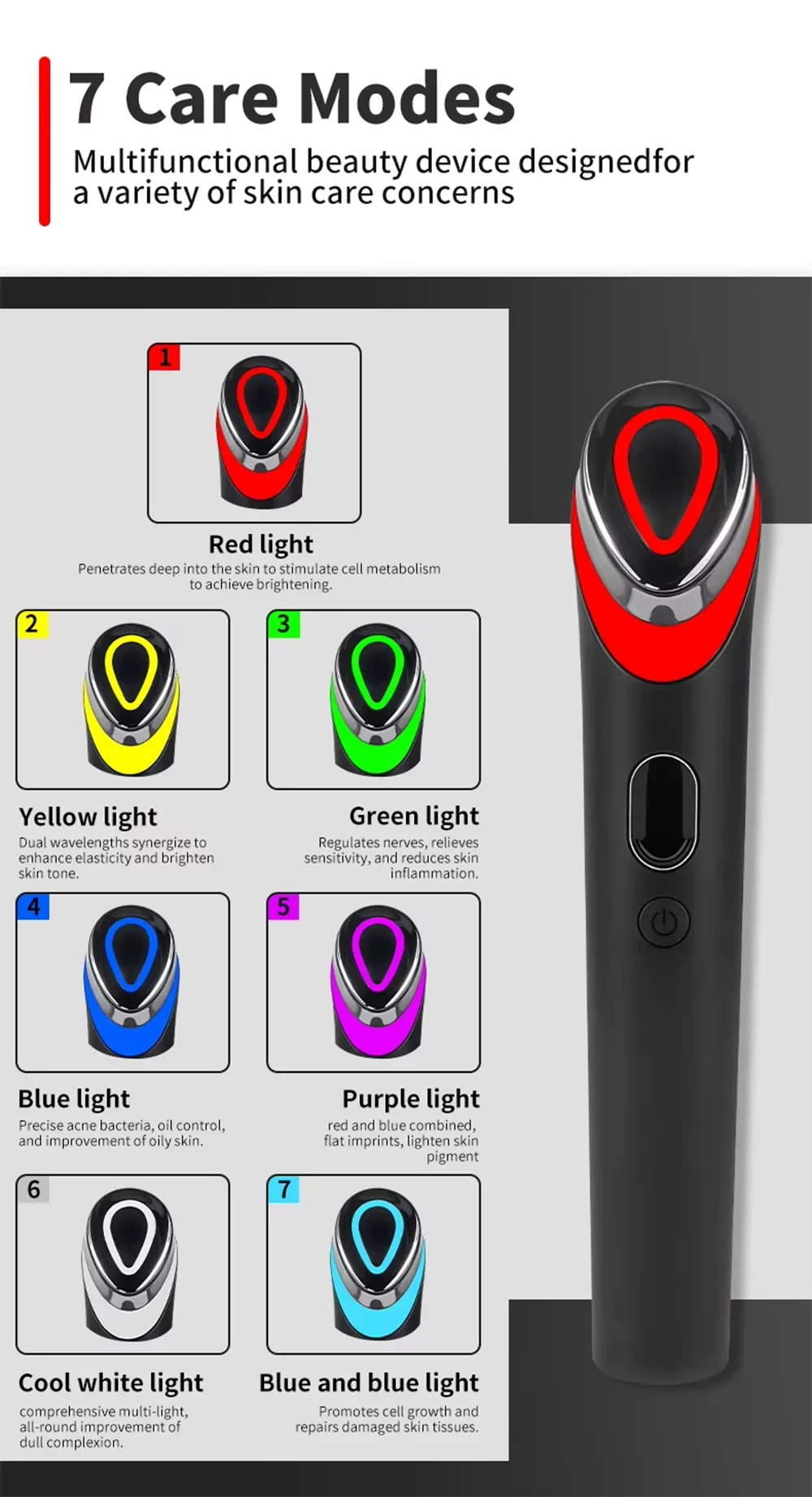 7 Colors EMS Microcurrent Facial Massager Age-R Booster Pro Anti Wrinkle Lift Device Home Use Beauty Tool for Skin Care & Rejuve