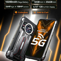 Rugged Smartphone 5G Cubot KingKong 11, 10200mAh Battery, Dimensity 7025, 6nm, 2.5GHz, 32GB RAM(16+16), 256GB ROM,108MP Camera