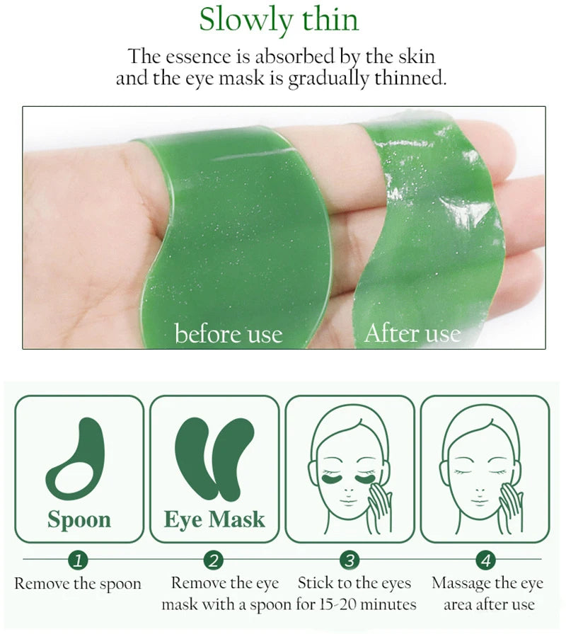 240pcs=120pairs Eye patches Hyaluron Acid & Gold & Seaweed & Black Pearl Hydrating Moisturizing Crystal Collagen Gel Eye Mask