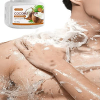 350g Coconut Scrub, Rich in Walnut Shell Powder, Glycerin, Coconut Extract and Other Skin Care Ingredients, with a Rich Coconut Fresh Scent, Gentle and Delicate Scrub Particles That Deeply Cleanse the Skin, Remove Dirt, Physi
