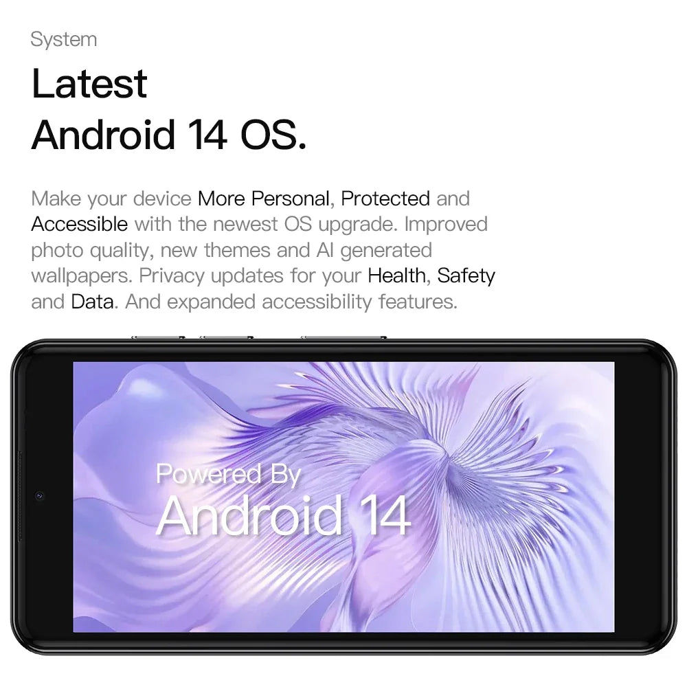 UNIWA Phonemax Q9 Mini Unisoc T606 4G Smartphone 4 Inch QHD 4GB RAM 64GB ROM Mobile Phone Android 14 2000mAh Small Phone Face ID