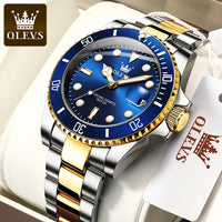OLEVS 5885 Top Brand Classic Men's Quartz Watch Luminous Hands Calendar Display Stainless Steel Strap Waterproof Men's Watch