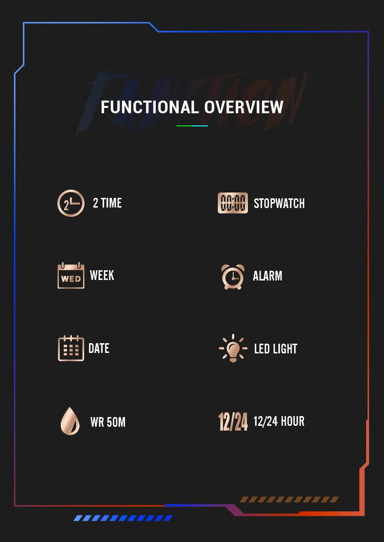 LOQNCE Sports Watches Fashion Men Watches 50m Waterproof Rectangle LED Big Dial Display Digital Watches LED Wristwatches Men