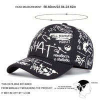 Unisex What Gossip Graffiti Print Baseball Caps Spring Autumn Outdoor Adjustable Casual Hats Sunscreen Hat
