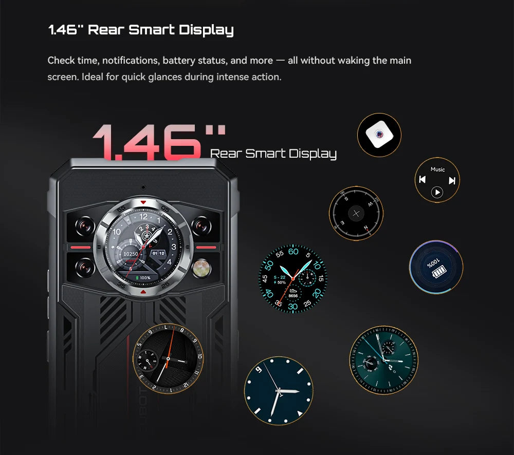 Rugged Smartphone 5G Cubot KingKong 11, 10200mAh Battery, Dimensity 7025, 6nm, 2.5GHz, 32GB RAM(16+16), 256GB ROM,108MP Camera