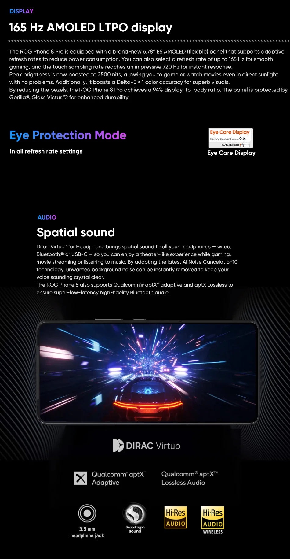 ROG Phone 8 5G Gaming Smartphone Snapdragon 8 Gen 3 AMOLED 165Hz ASUS Android Mobile for Gamers