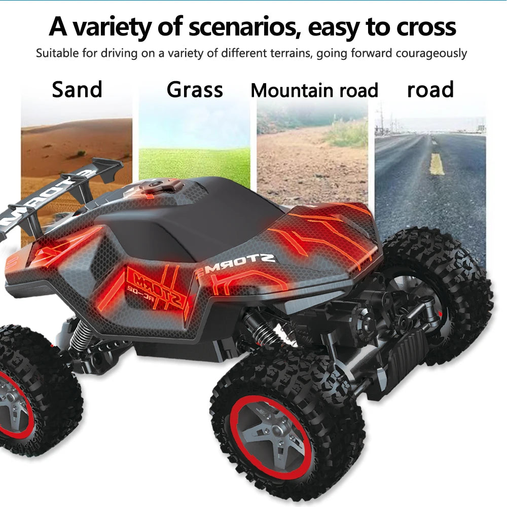 1:16 RC Car  2.4G Four Wheel Drive High-Speed Remote Control Drift Racing Car With LED Lights 4WD RC Car Model Toys for Boys Kid