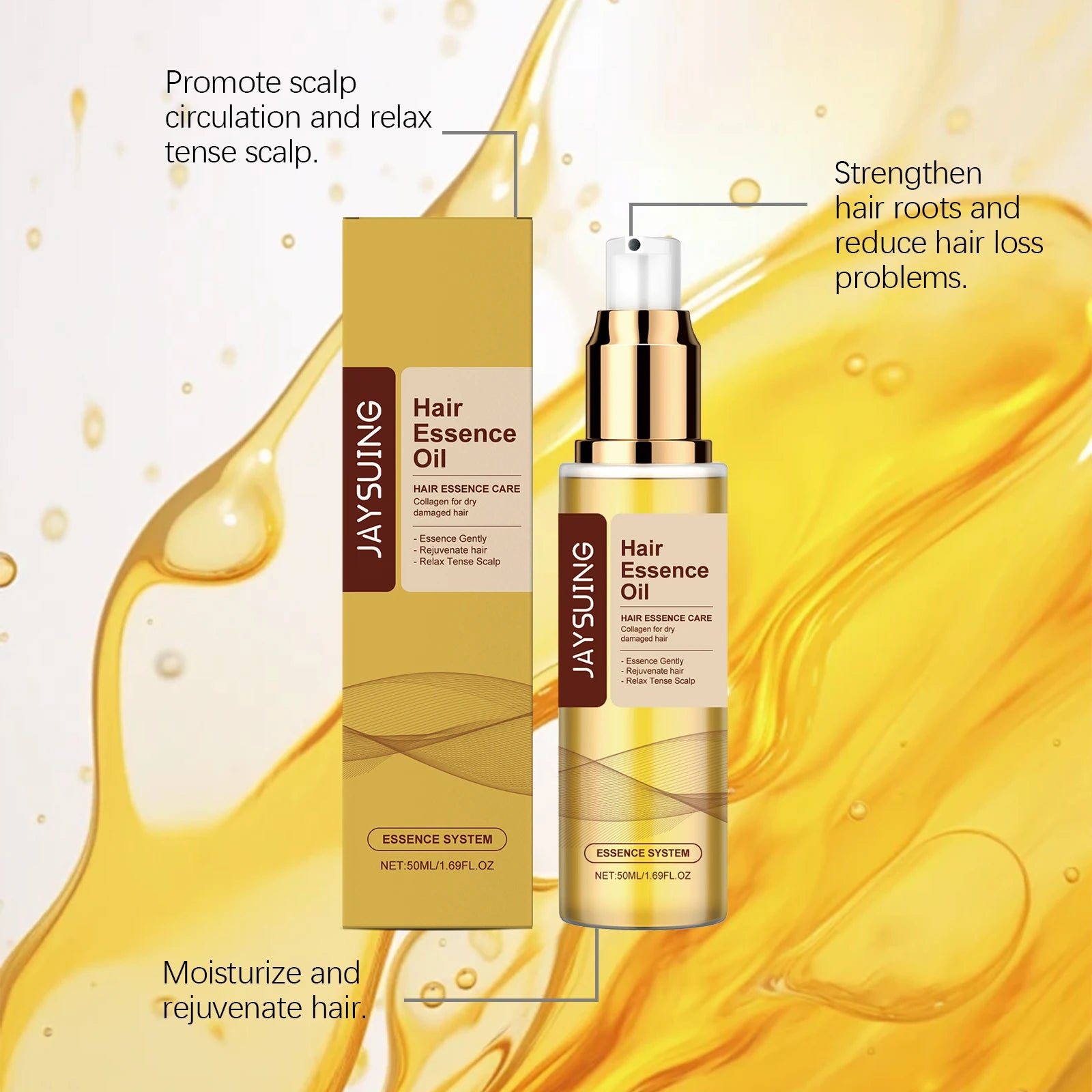 Hair Care Essence Improve Breakage Dryness Remove Split Ends Enhance Luster Deeply Nourishing Scalp Smoothing Natural Hair Oil