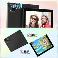 BAKEN 10-inch Android 15 tablet, quad-core processor, 12GB (3+9 expansion) RAM + 64GB storage, 5G WiFi, 1280*800 dual cameras