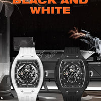 Mark Fairwhale 6014 Brand Rubber Strap Waterproof Luminous Men's Automatic Mechanical Watch Barrel Shape Watches for Men