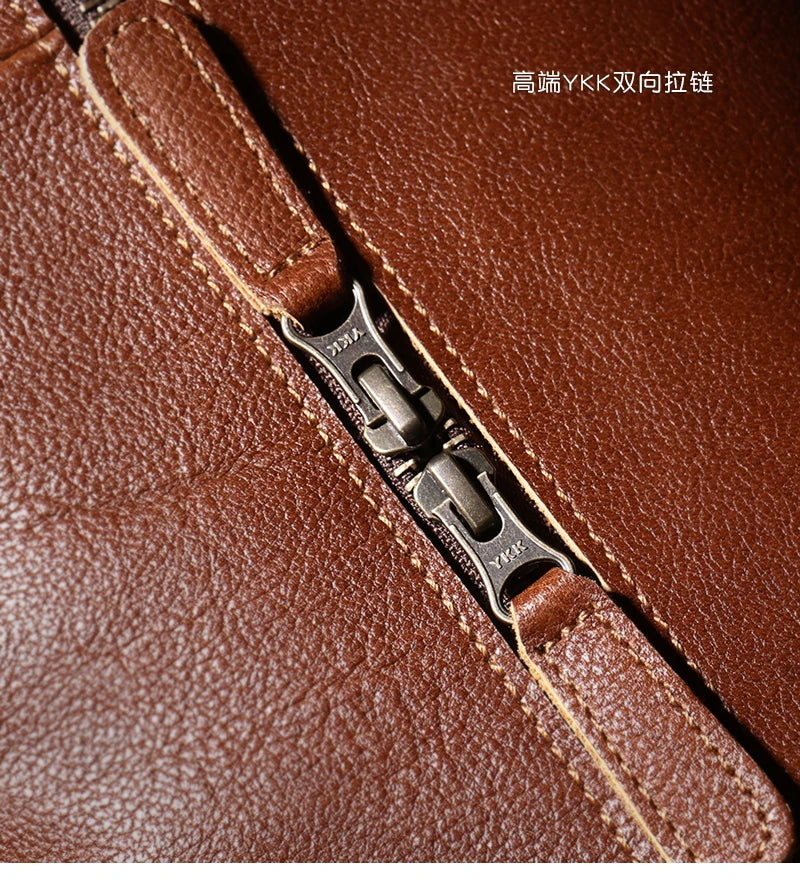 LUOKIR High Quality Men's Travel Bag Genuine Leather Luxury Luggage Bag Women's Weekend Duffle Bag Vintage Business Handbag