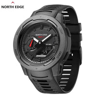 NORTH EDGE Mars3 Men's Military Watch Digital Carbon Fiber Case For Man Waterproof 50M Sports Watches World Time