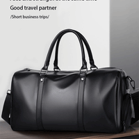 Retro New Short Trip Bag Large Capacity Sports Motorcycle Training Pu Waterproof Leisure Fitness Bag