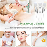12/6/2pcs Facial Mask Brushes Set Face-Mask Applicator Soft Facial Application Brush with Clear Plastic Handle for Skin Care