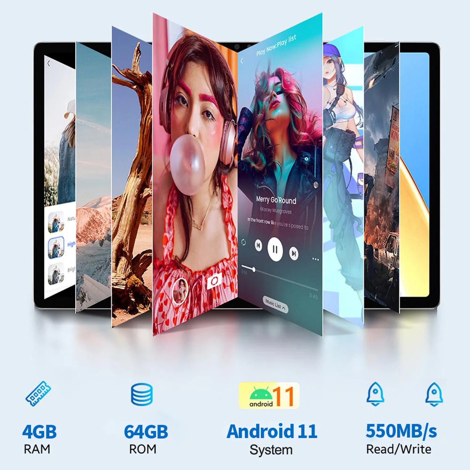 BDF Android 10.1 Inch Tablet Pc Google Play Octa Core Dual Cameras Dual SIM 3G Phone Call Tablets Bluetooth Wifi 4GB+ 64GB ROM